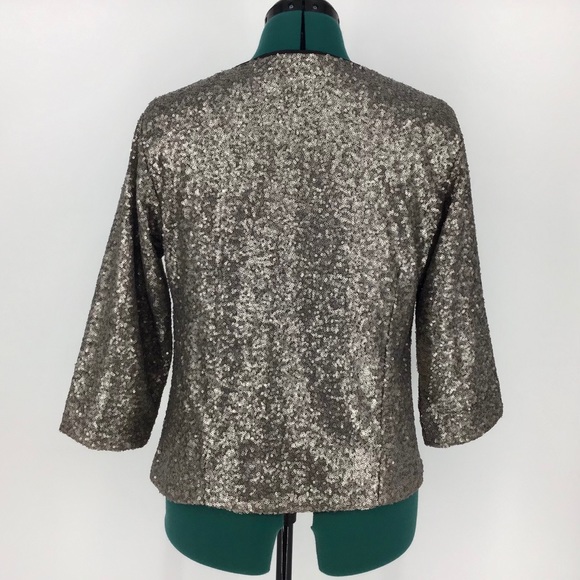 Soya Concept Gold Sequin 3/4 Sleeve Blazer, 38 - Picture 6 of 16